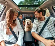 Famille dans la voiture